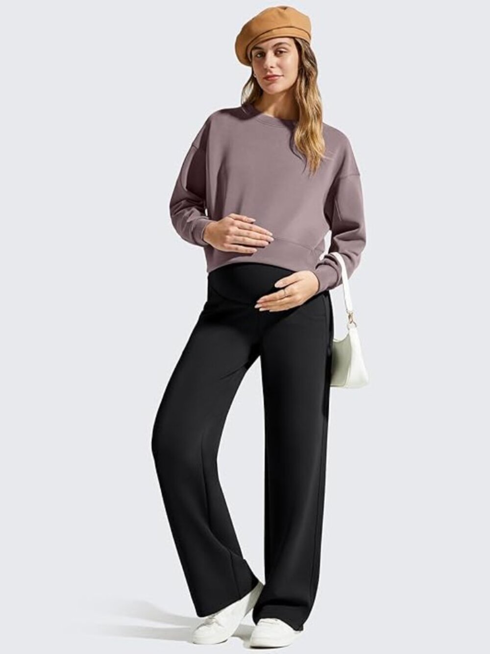 New G4Free Casual Maternity Yoga Dress Pants Stretchy Pregnancy Wide Leg Lounge
